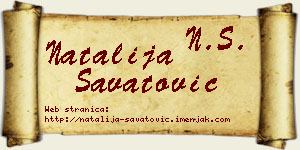 Natalija Savatović vizit kartica